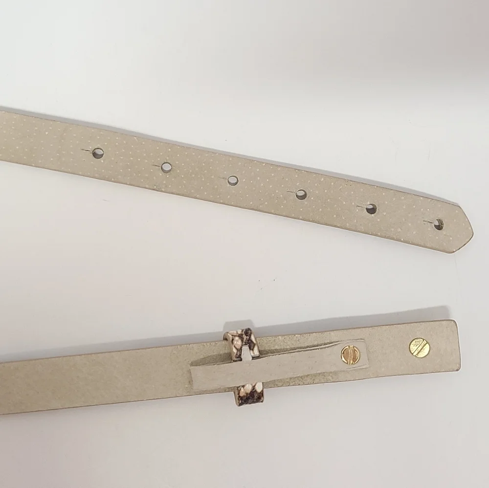 WHBM Genuine Leather Skinny Belt Sz M Snakeskin Embossed